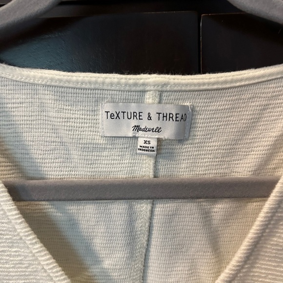 Madewell Texture & Thread Button Front Tie Front Cropped Cotton Tank Top XS - Picture 5 of 7